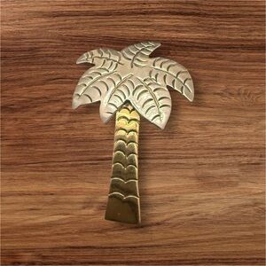 Vintage Sterling Silver Palm Tree Brooch | Mixed Metal